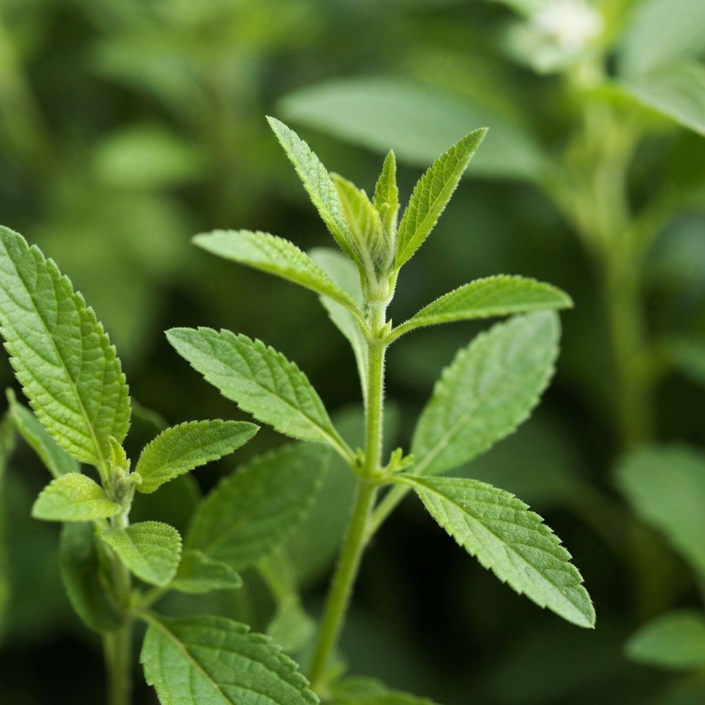 Gros plan botanique d'herbes médicinales avec feuilles vertes